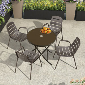 UV Proof Iron Chair Unfolded Aluminum Outdoor Metal Table and Chairs (Αποσυσκευασμένη αλουμινίου εξωτερική μεταλλική τραπέζι και καρέκλες)
