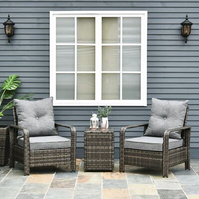 Εμπορικό PE Rattan Outdoor Lounge Set με αποθηκευτικό πλάι τραπέζι για χρήση σε ξενοδοχεία και θέρετρα