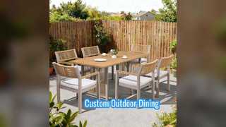 Σετ τραπεζαρίας εξωτερικού χώρου Πλαίσιο αλουμινίου προσαρμοσμένων χρωμάτων