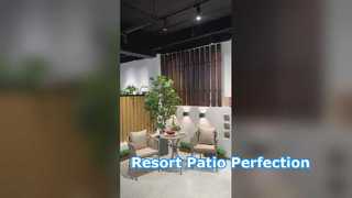 Εμπορικό Σετ Μπιστρό με σχοινί εξωτερικού χώρου με στρογγυλό τραπέζι για χρήση σε ξενοδοχεία & θέρετρα